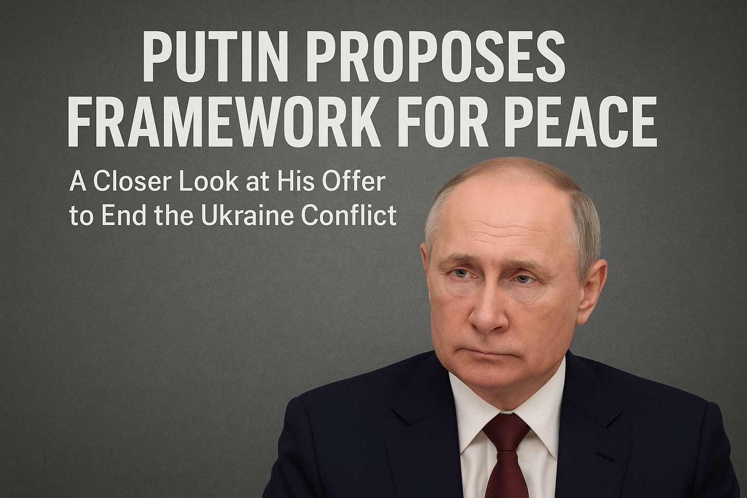 Putin Proposes Framework for Peace: A Closer Look at His Offer to End the Ukraine Conflict