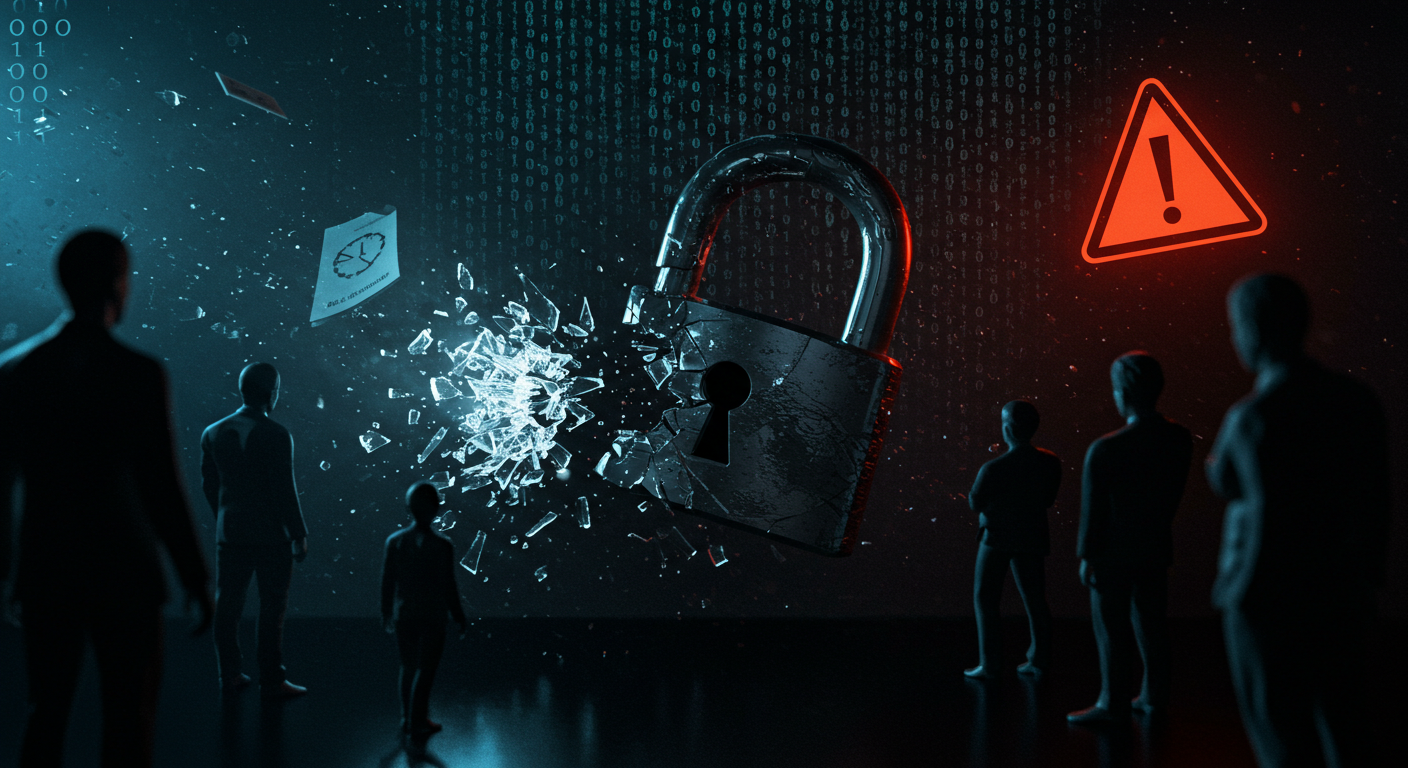 This image illustrates the impact of a recent Social Security data breach, which has put the personal information of 300 million Americans at risk, emphasizing the urgent need for enhanced cybersecurity measures.